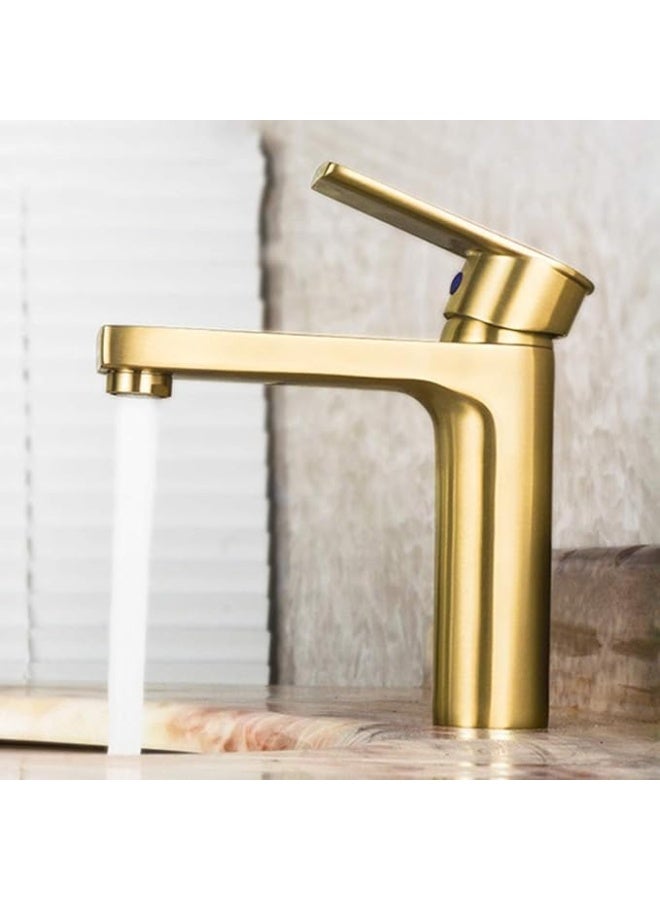 YD Modern Tall Single Lever Basin Mixer Tap for Bathroom | Deck Mounted Wash Basin Faucet | Square Body High Neck Sink Tap with Smooth Handle Control - Image 2